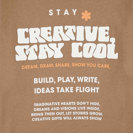 Boys Cotton Jersey T-Shirt H/S Creative Stay Cool-BROWN