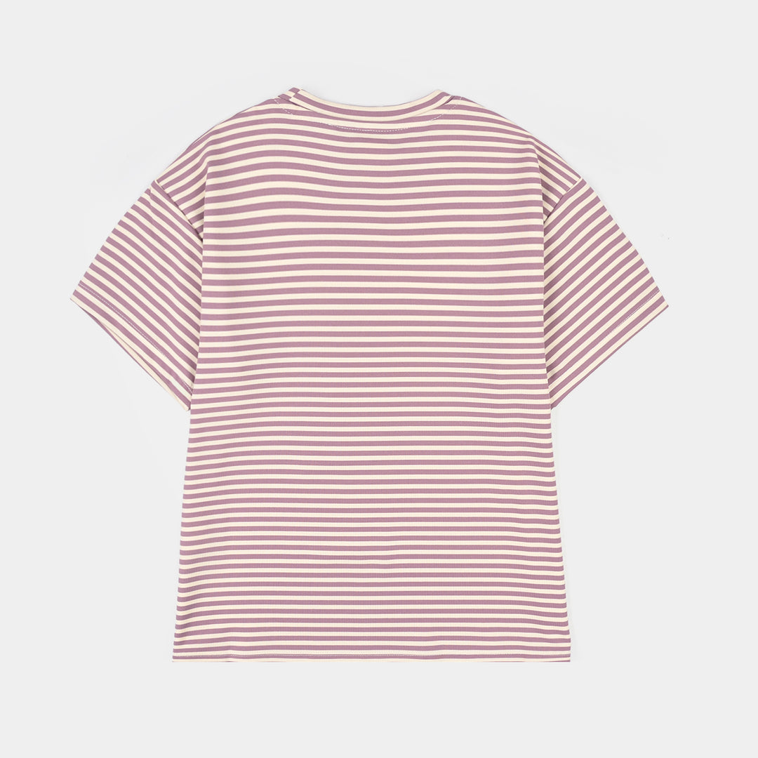 Boys Lycra Jersey T-Shirt H/S Dance Lesson-Purple