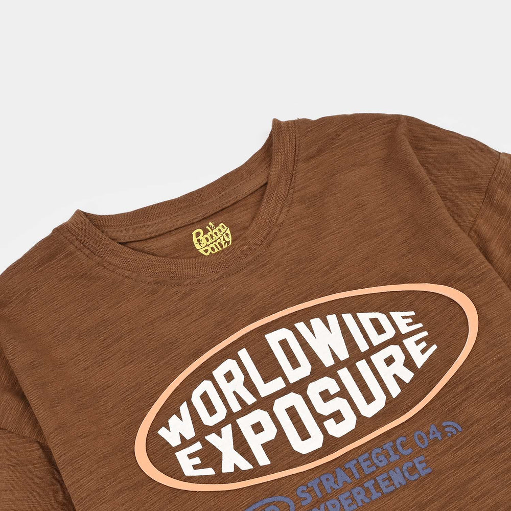 Boys Slub Jersey T-Shirt Exposure -BROWN