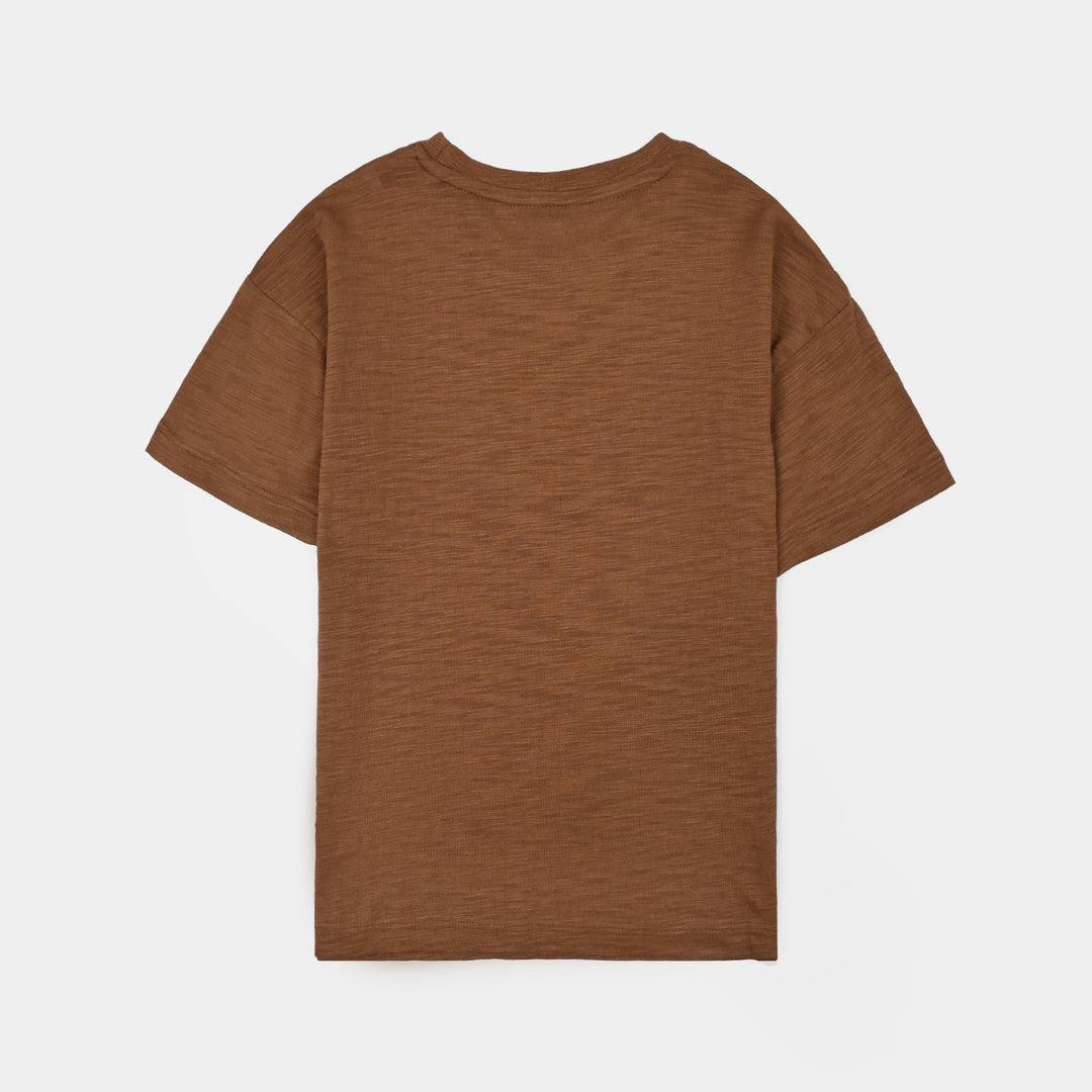 Boys Slub Jersey T-Shirt Exposure -BROWN