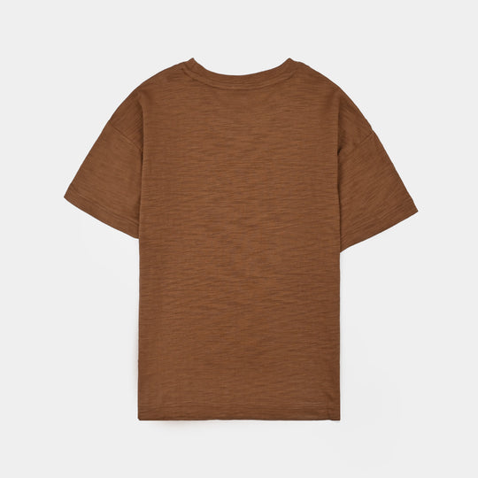 Boys Slub Jersey T-Shirt Exposure -BROWN
