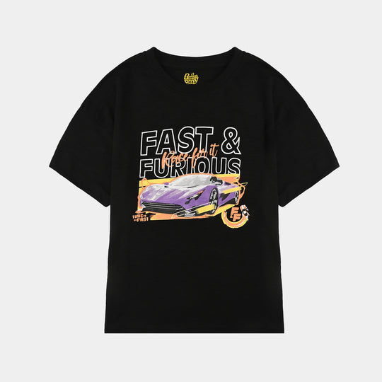 Boys Slub Jersey T-Shirt H/S Furious-BLACK