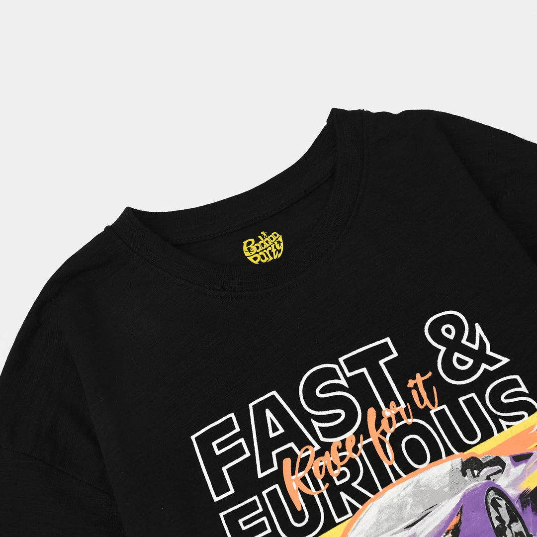 Boys Slub Jersey T-Shirt H/S Furious-BLACK