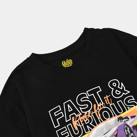 Boys Slub Jersey T-Shirt H/S Furious-BLACK