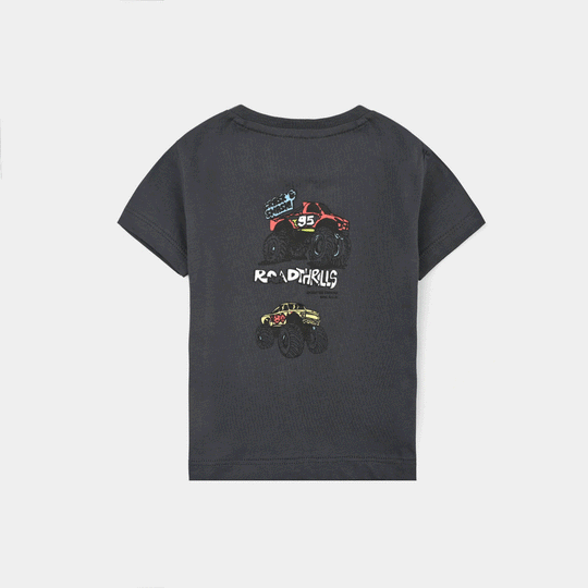 Infant Boys Cotton Jersey T-Shirt Road Thrill-GREY