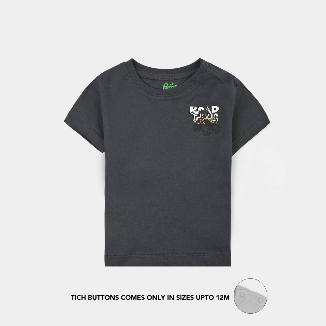 Infant Boys Cotton Jersey T-Shirt Road Thrill-GREY