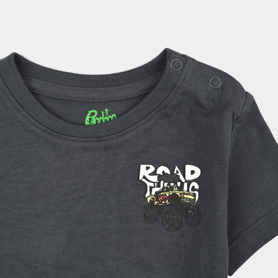 Infant Boys Cotton Jersey T-Shirt Road Thrill-GREY