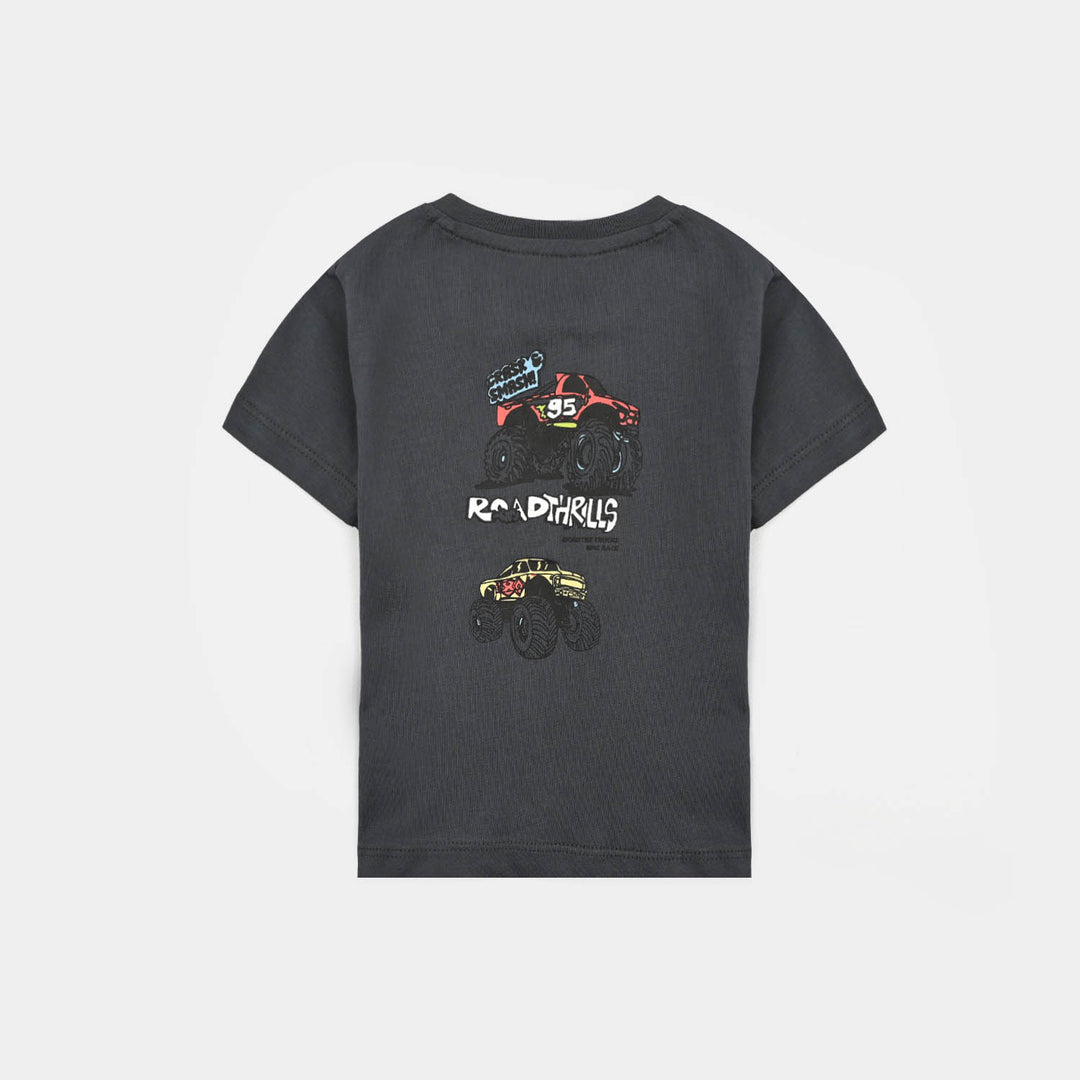 Infant Boys Cotton Jersey T-Shirt Road Thrill-GREY