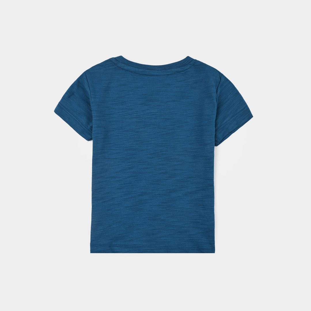 Infant Boys Slub Jersey T-Shirt Big Smile-BLUE