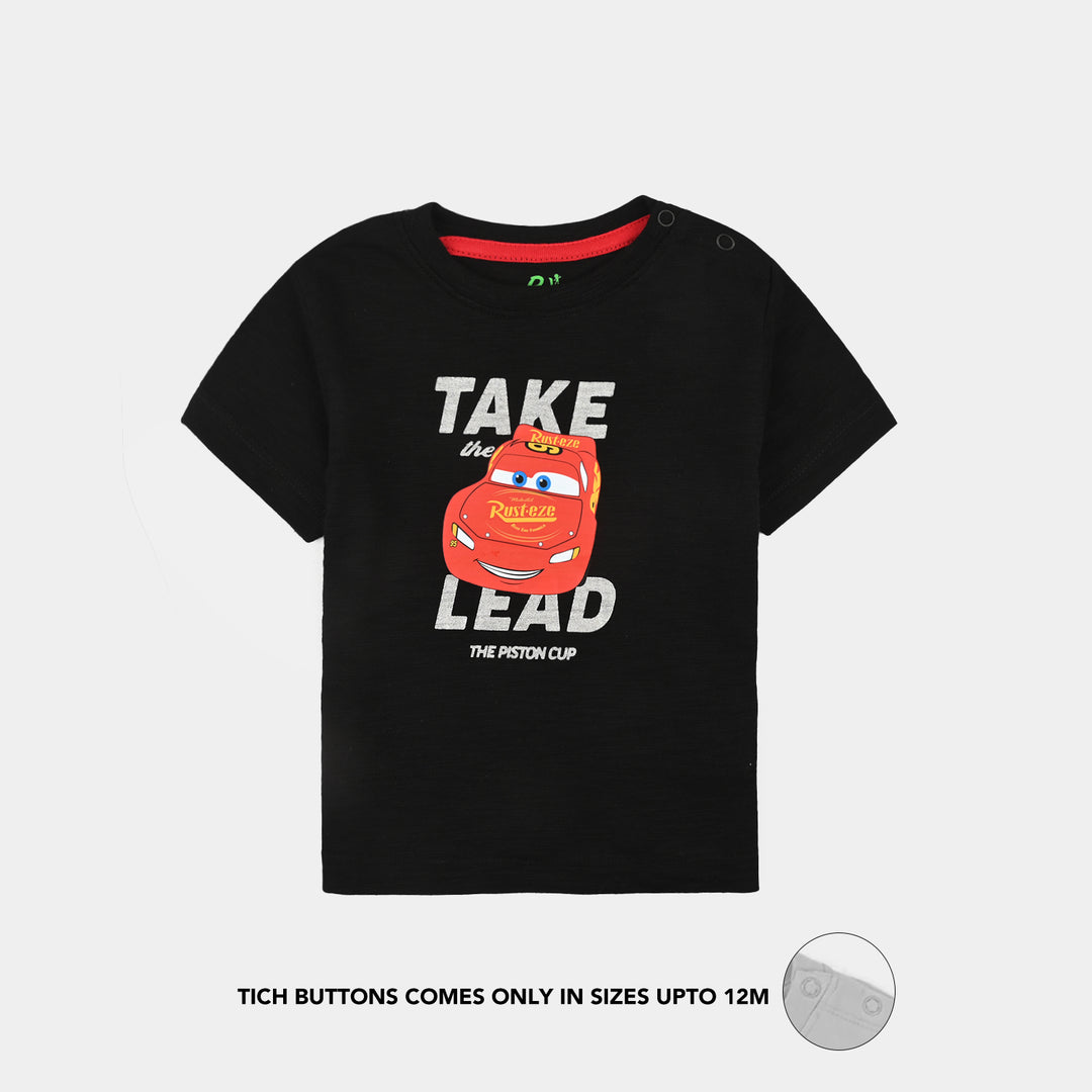 Infant Boys Slub Jersey T-Shirt Take the Lead-BLACK