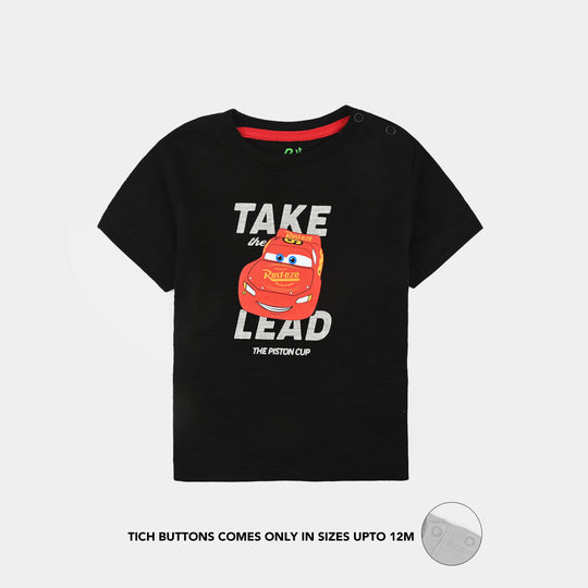 Infant Boys Slub Jersey T-Shirt Take the Lead-BLACK