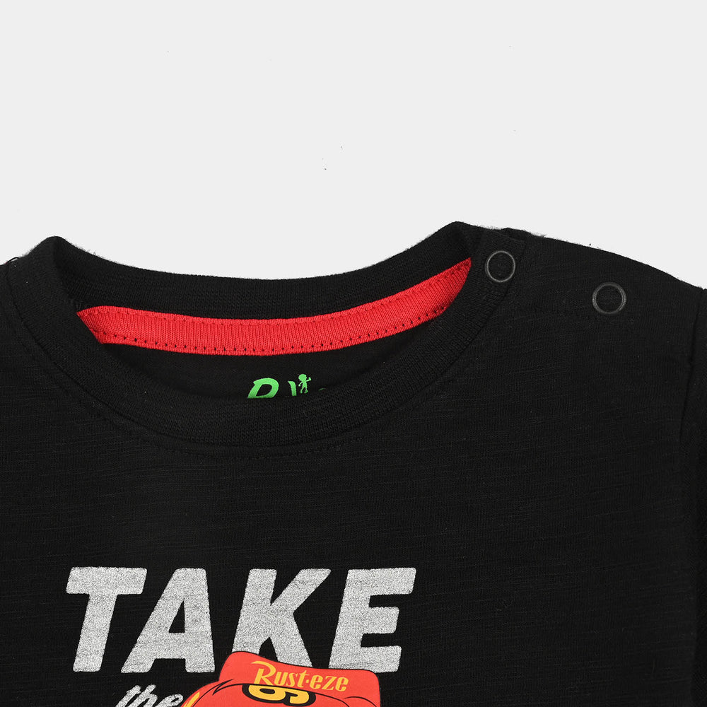 Infant Boys Slub Jersey T-Shirt Take the Lead-BLACK