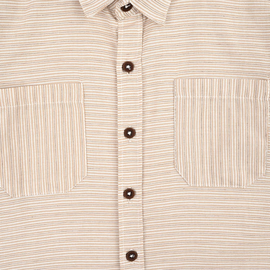 Boys Cotton Casual Shirt H/S Double Fold-Striper