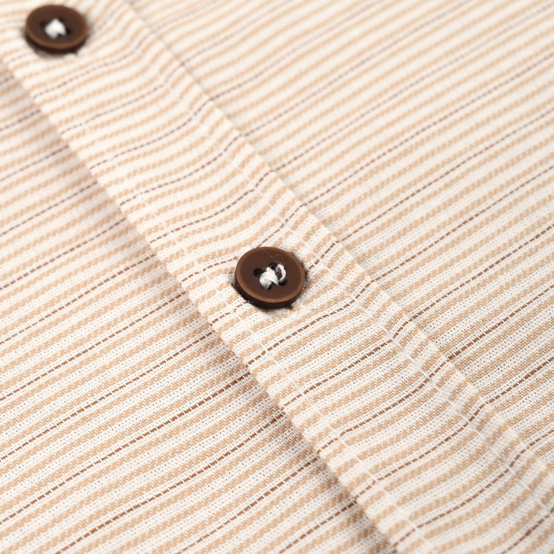 Boys Cotton Casual Shirt H/S Double Fold-Striper
