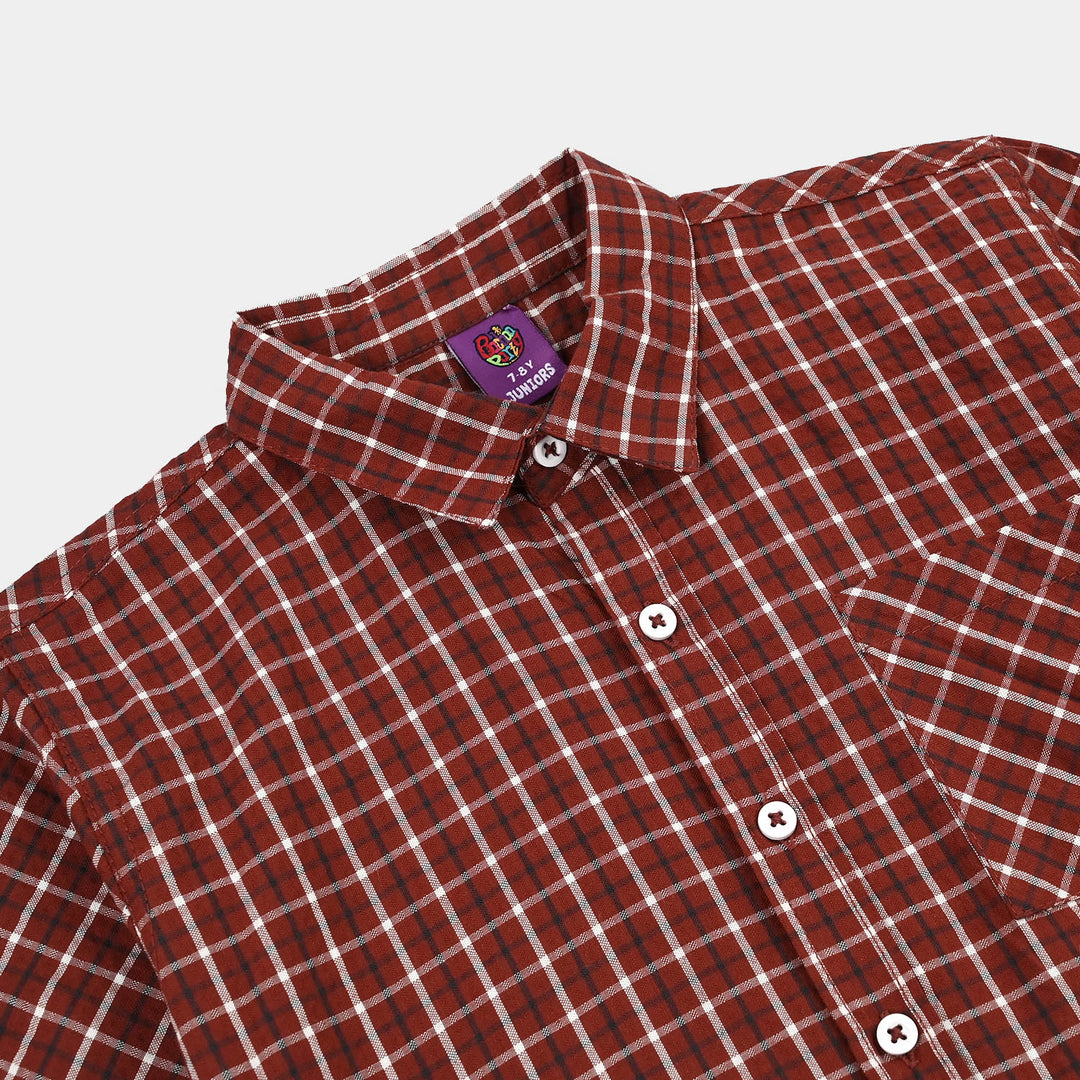 Boys Cotton Casual Shirt H/S Check N Check