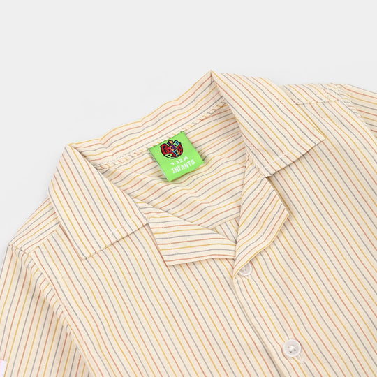 Infant Boys Yarn Dyed Casual Shirt Make Some Noise-Striper