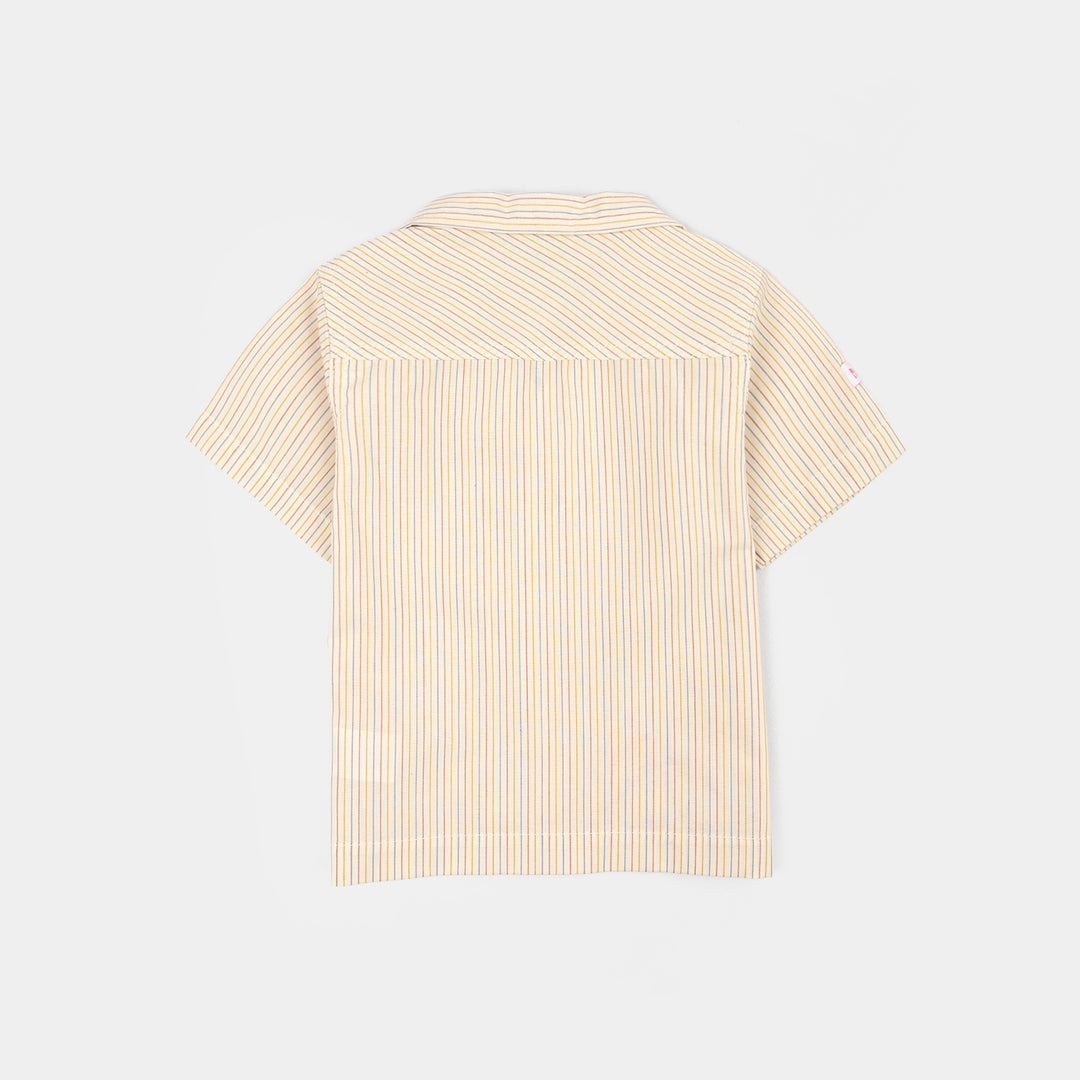 Infant Boys Yarn Dyed Casual Shirt Make Some Noise-Striper