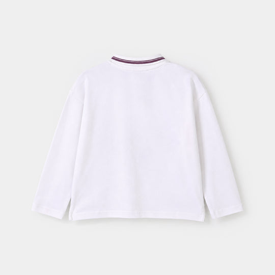 Girls Cotton PK T-Shirt F/S Optimist-White