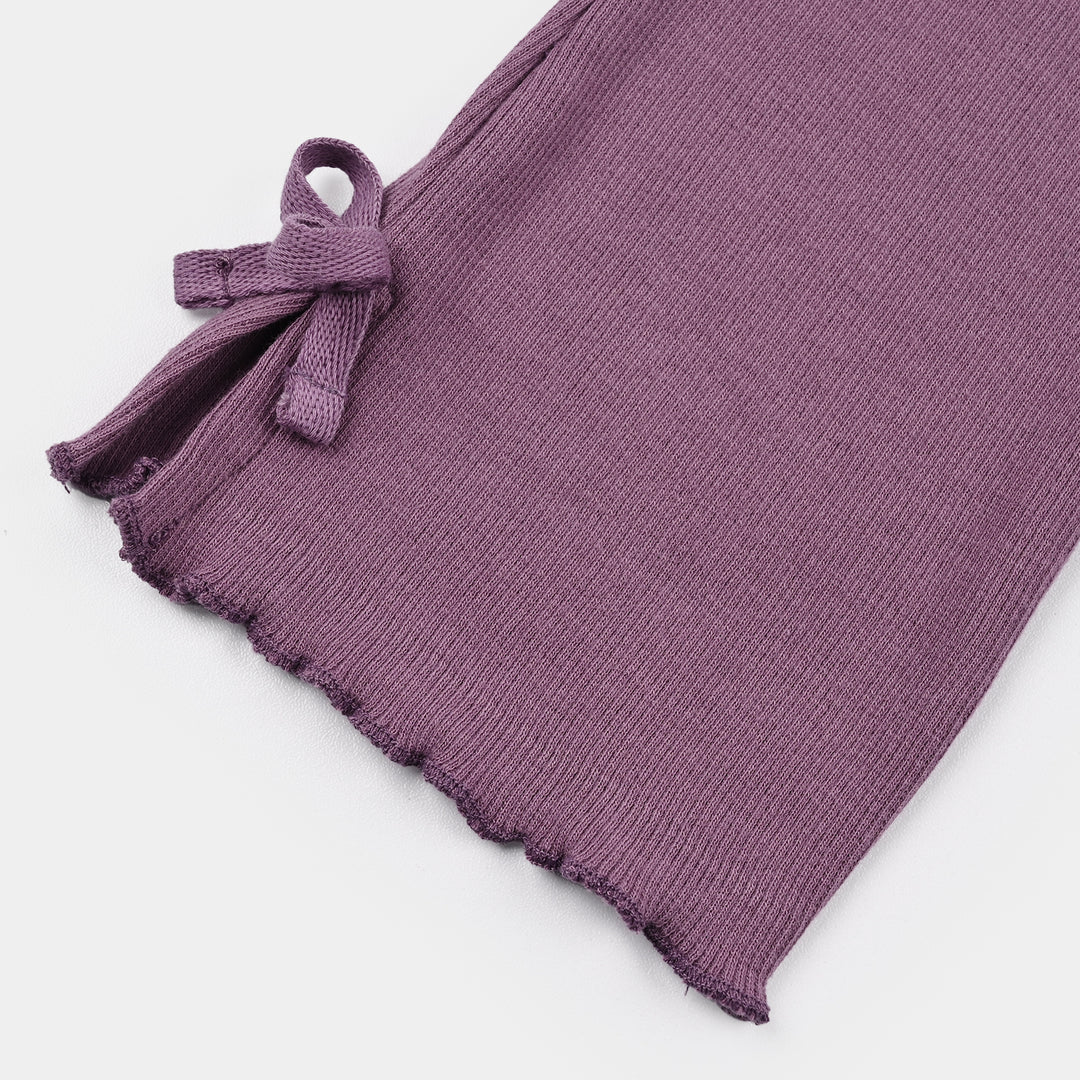 Girls Cotton Baby Rib Tight Bow