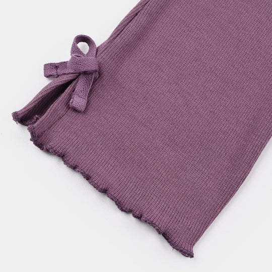 Girls Cotton Baby Rib Tight Bow