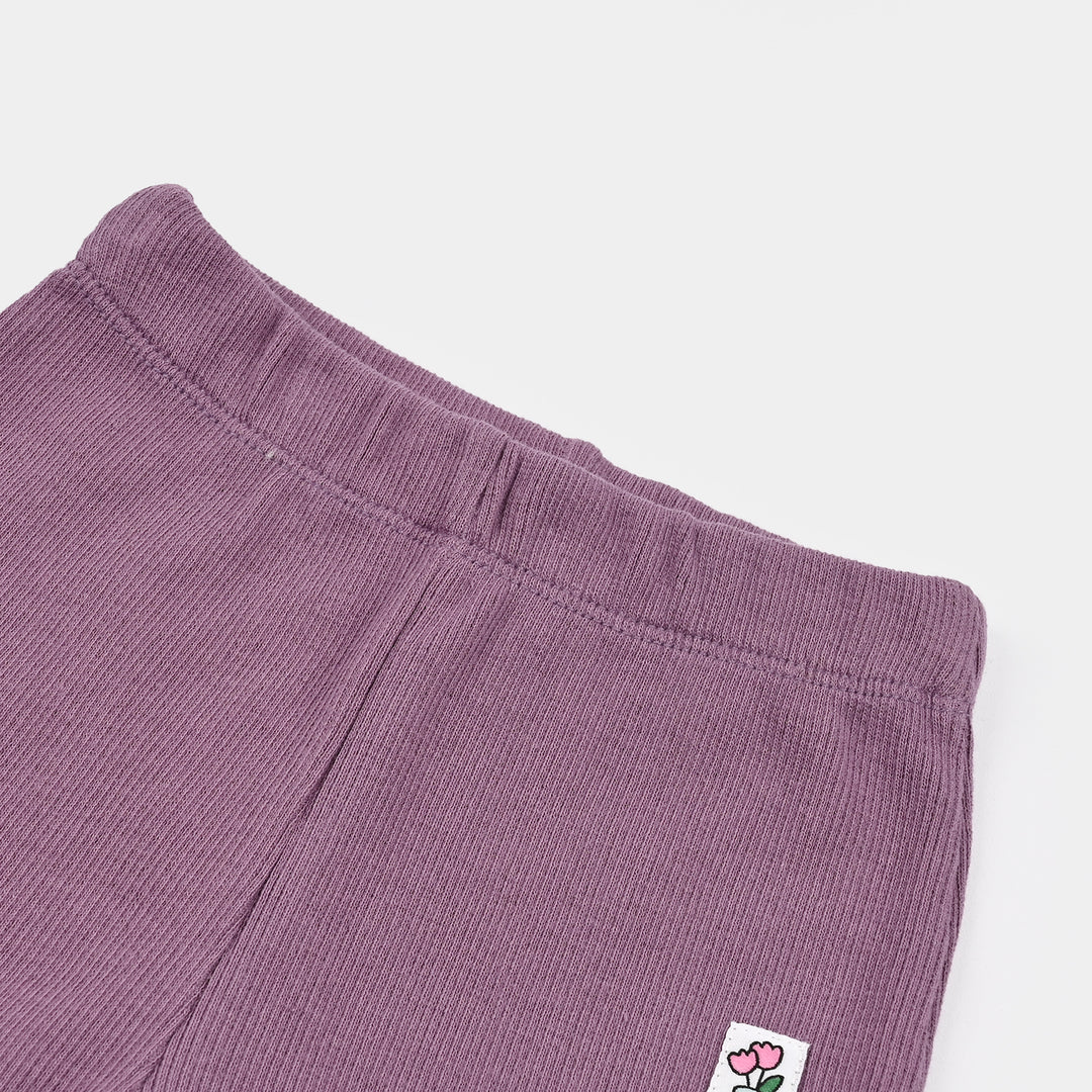 Infant Girls Cotton Rib Tight Flowers - Grapes