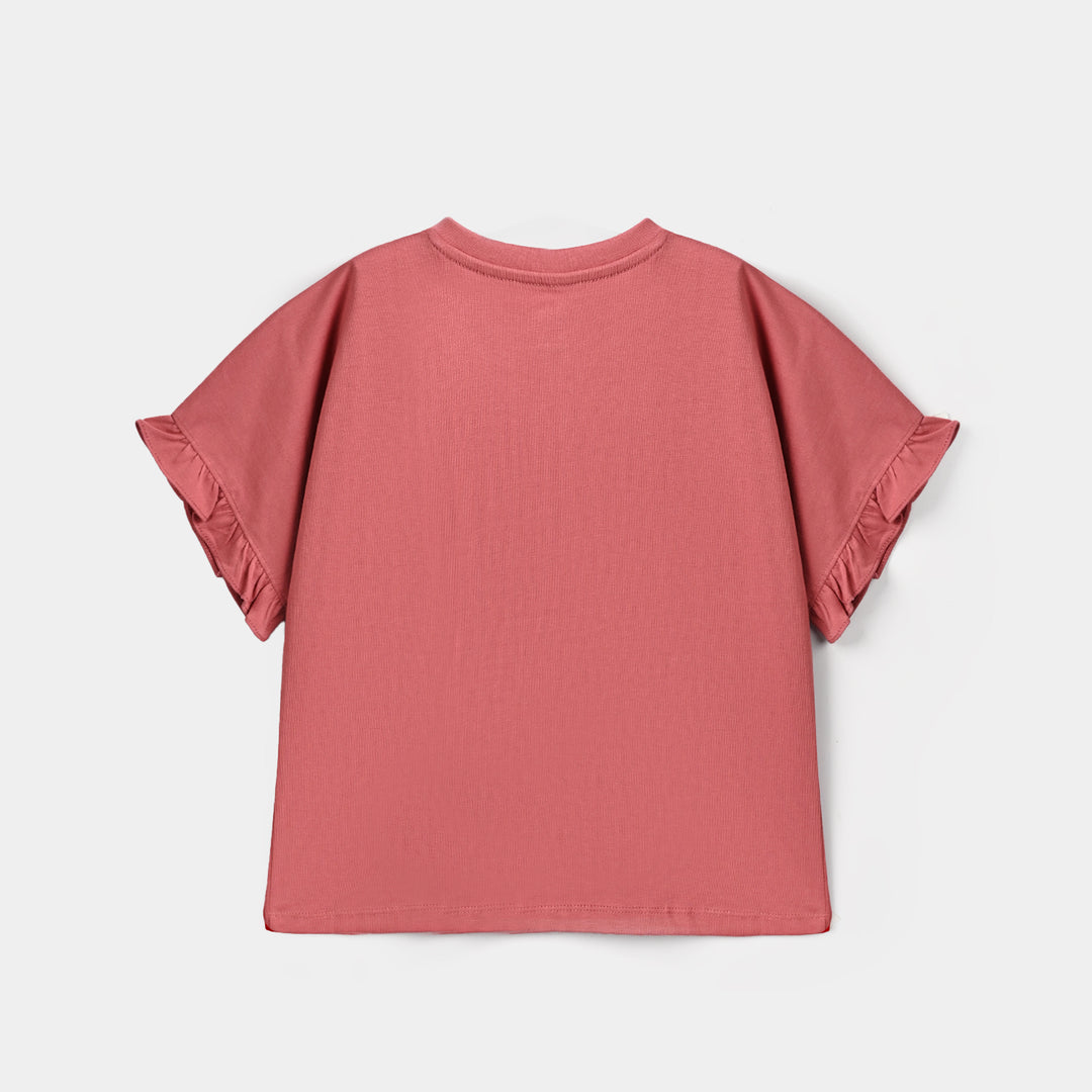 Girls Cotton Jersey T-Shirt H/S Strawberry Cake-Rose
