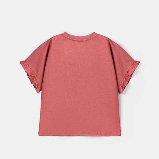 Girls Cotton Jersey T-Shirt H/S Strawberry Cake-Rose