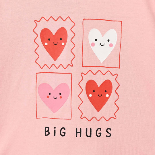 Infant Girls Cotton Jersey T-Shirt F/S Big Hugs-Pink