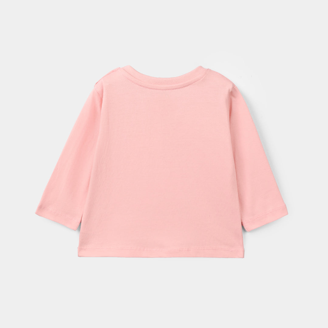 Infant Girls Cotton Jersey T-Shirt F/S Big Hugs-Pink