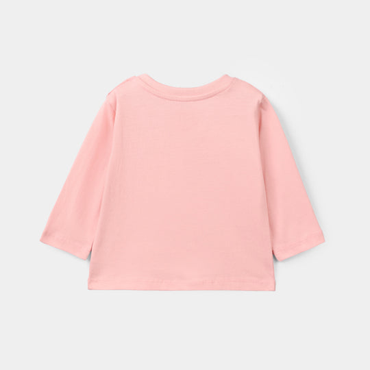 Infant Girls Cotton Jersey T-Shirt F/S Big Hugs-Pink