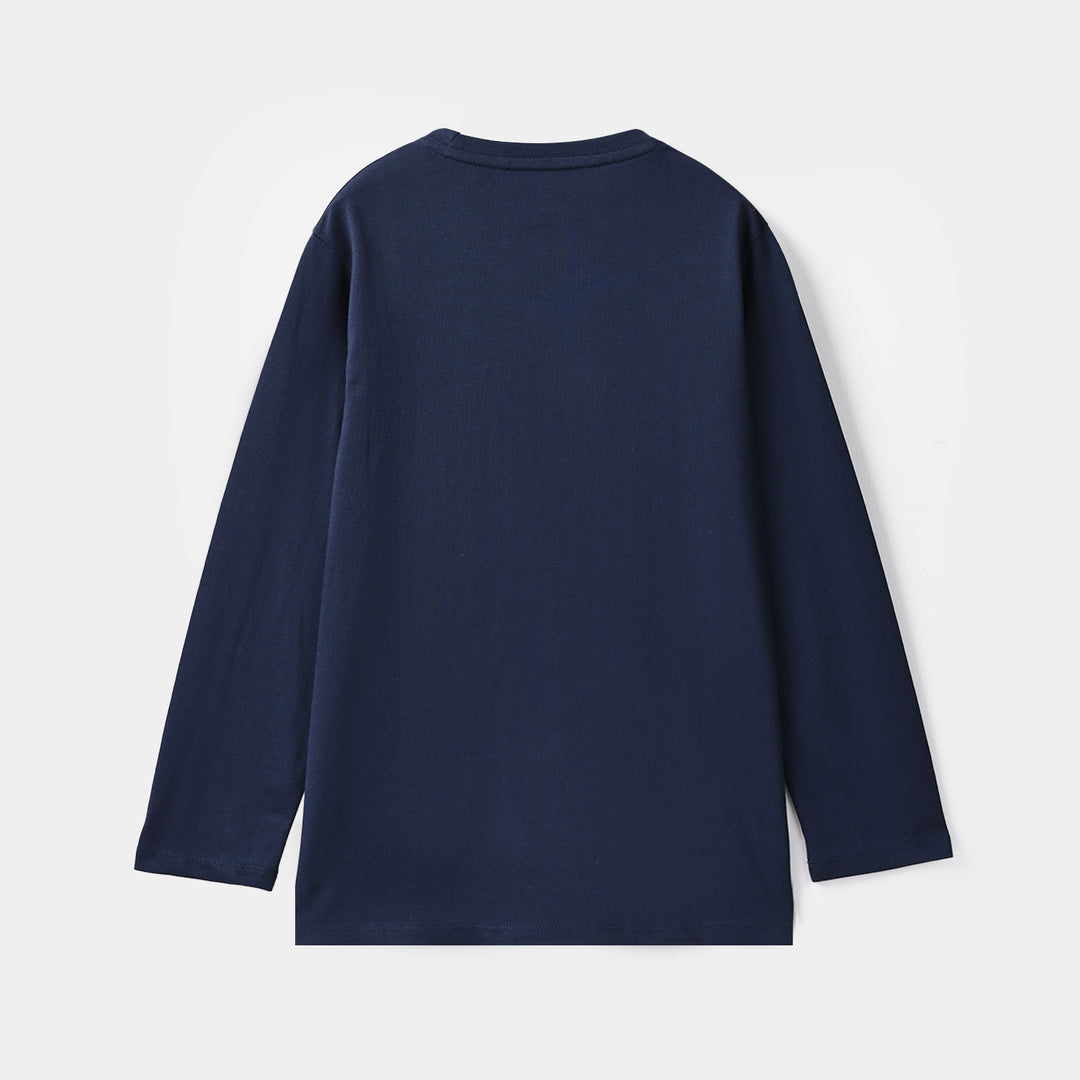 Boys Cotton Jersey T-Shirt F/S Code Blue-NAVY