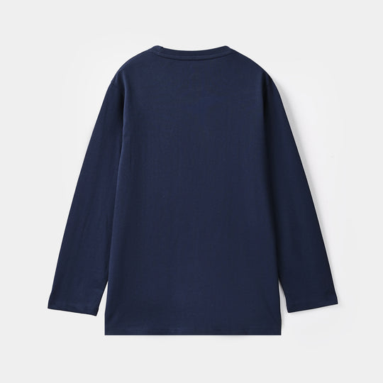 Boys Cotton Jersey T-Shirt F/S Code Blue-NAVY