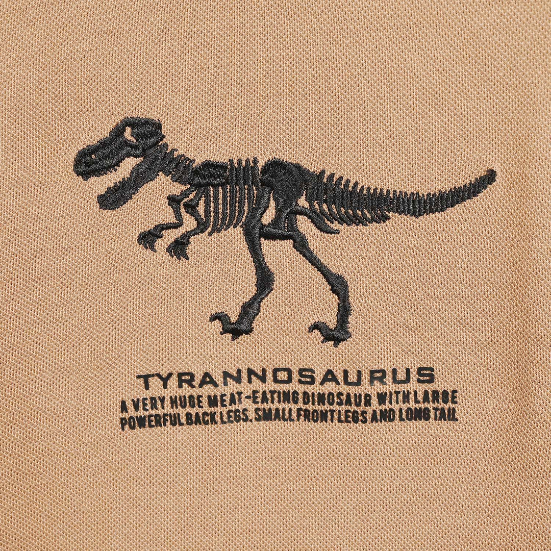 Boys Cotton PK T-Shirt Tyrannosaurus - Brown