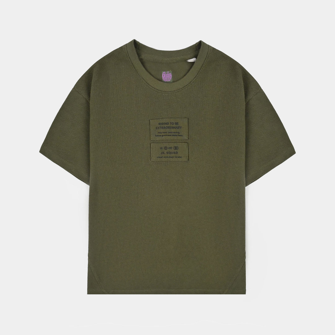 Boys Cotton PK T-Shirt H/S Rising-Olive Green