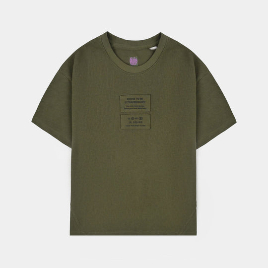 Boys Cotton PK T-Shirt H/S Rising-Olive Green
