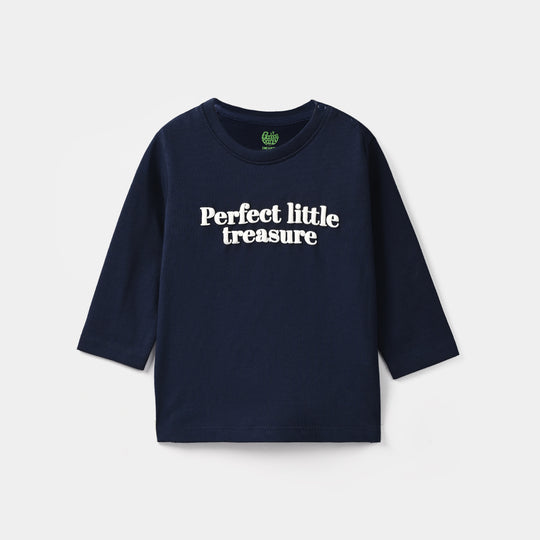 Infant Boys Cotton Jersey T-Shirt F/S Little Treasure-NAVY