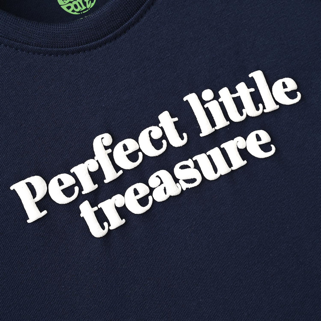 Infant Boys Cotton Jersey T-Shirt F/S Little Treasure-NAVY