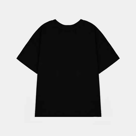 Girls Cotton Jersey T-Shirt I love Ribbons - BLACK