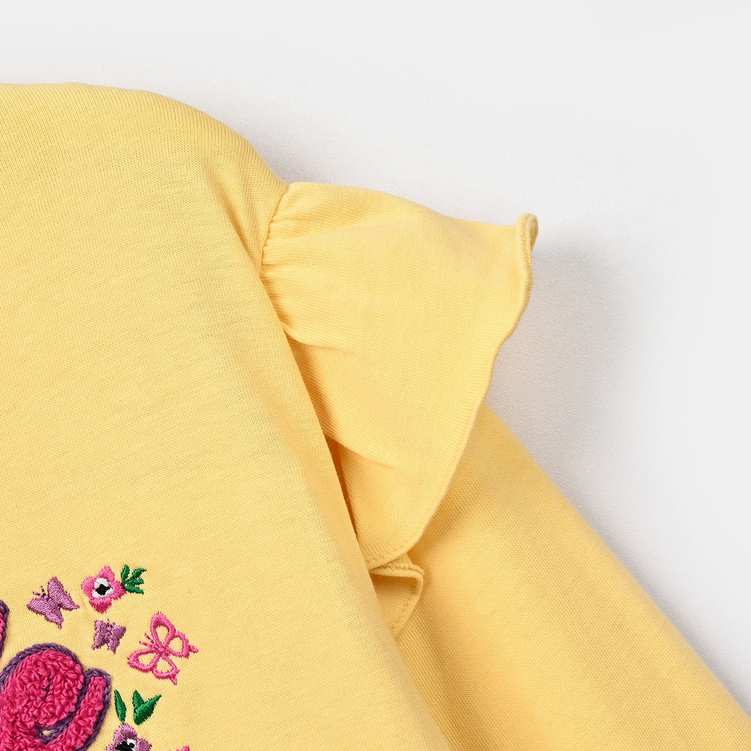 Girls Cotton Jersey T-Shirt F/S Smile-Gold.Haze