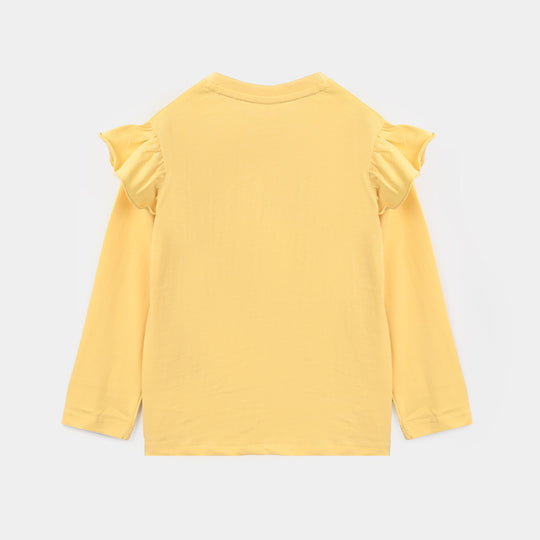 Girls Cotton Jersey T-Shirt F/S Smile-Gold.Haze