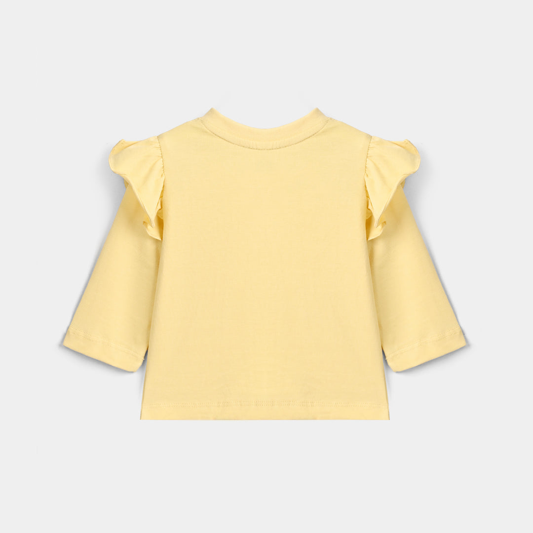 Infant Girls Cotton Jersey T-Shirt F/S Sweet Bunny-Gold.Haze