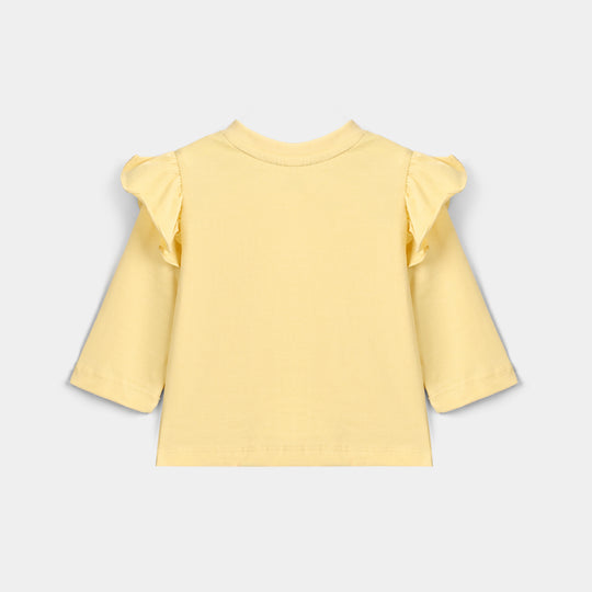 Infant Girls Cotton Jersey T-Shirt F/S Sweet Bunny-Gold.Haze