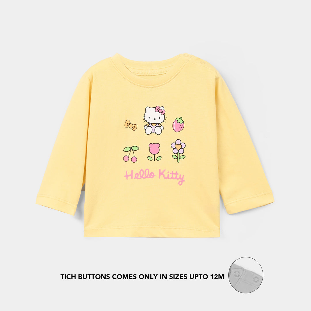 Infant Girls Cotton Jersey T-Shirt Hello- Yellow