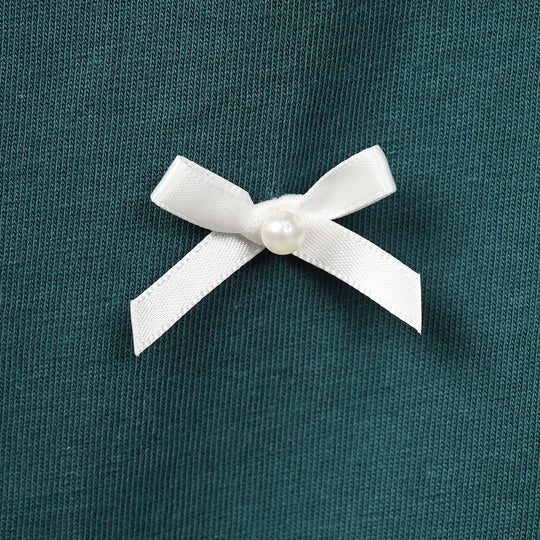 Girls Cotton Jersey T-Shirt Pearls With Bow