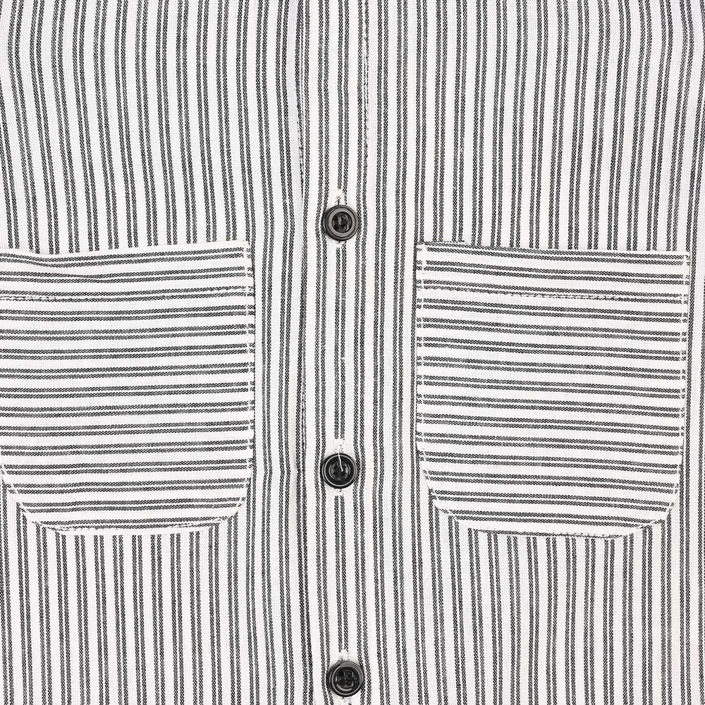 Infant Boys Yarn Dyed Woven Romper-White/Black