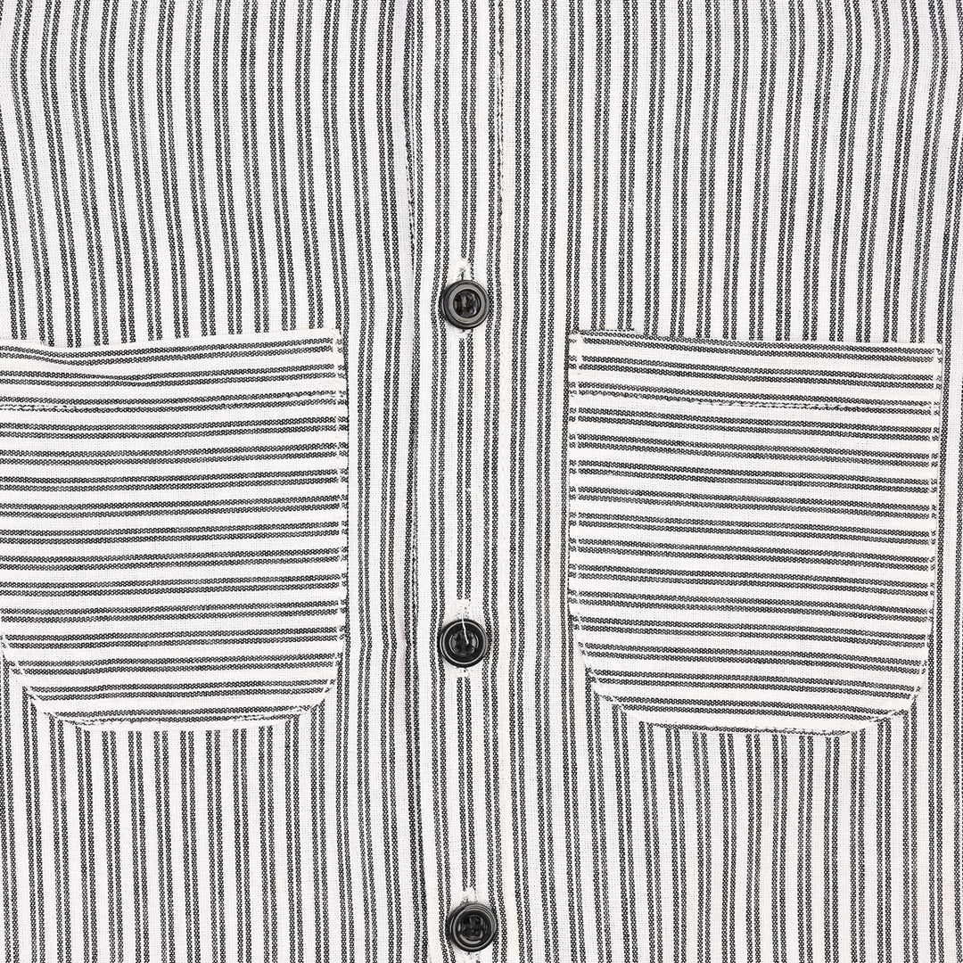 Infant Boys Yarn Dyed Woven Romper-White/Black