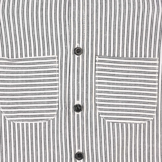 Infant Boys Yarn Dyed Woven Romper-White/Black