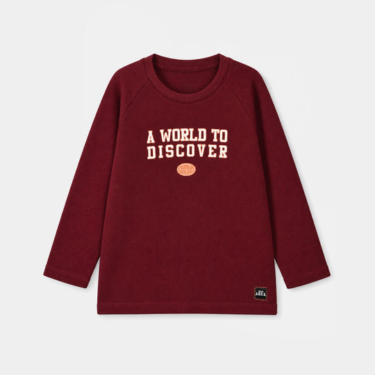 Boys Thermal T-Shirt A World- Maroon