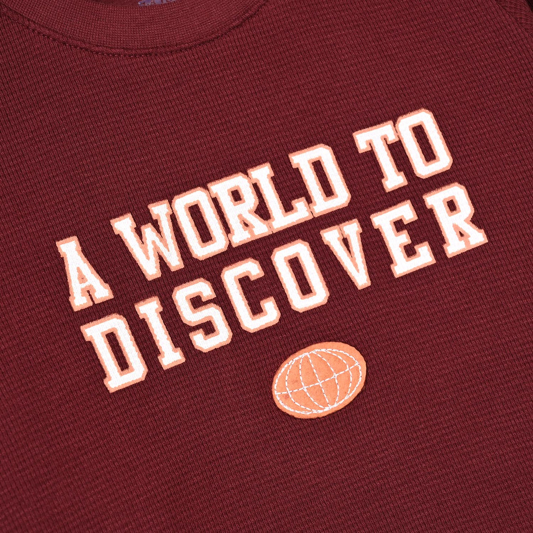 Boys Thermal T-Shirt A World- Maroon