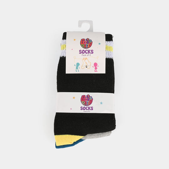 Boys Socks Pack Of 2 Plain Grey Black